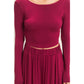 Long Sleeve Top & Wide Leg Pants Set