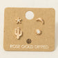 Mini Cactus Flower Stud Earrings Set