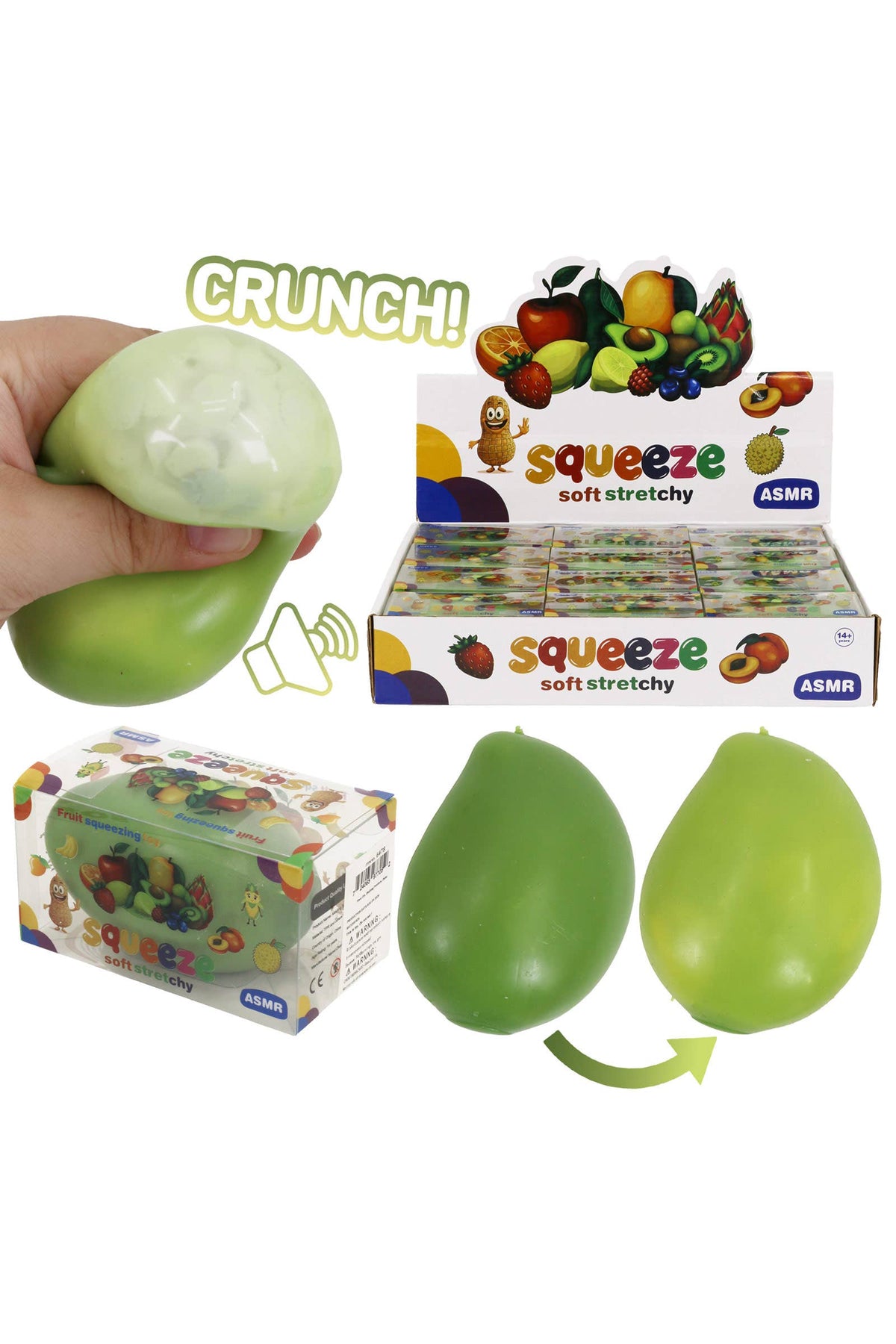 Color-Changing Mango Crunchy Bead Slime Filled TPR Squishy