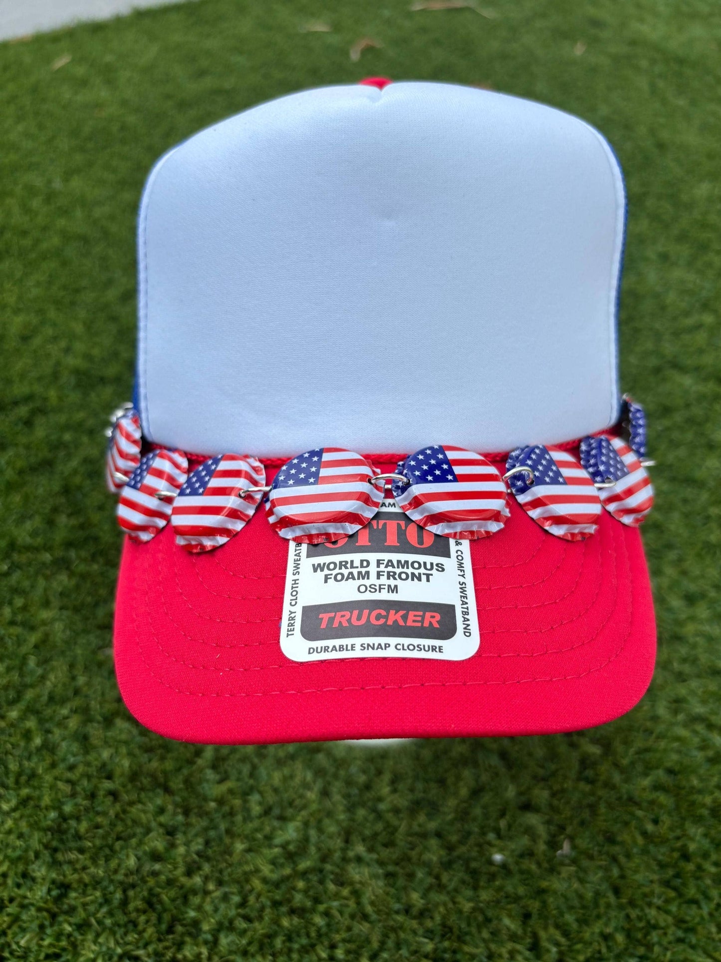 Trendy American Flag Bottle Top Hat Chain