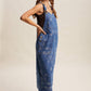 Floral Embroidered Denim Overall Dress LD1615