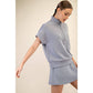 MODAL SCUBA QUARTER ZIP SHORT SLEEVE TOP