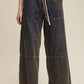 Wide-Leg Denim Drawstring Pants LP0256