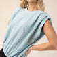 Round Neck Pleated Top