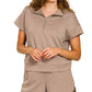 Scuba High Neck Half Zip Top & Dolphin Shorts Set Zenana