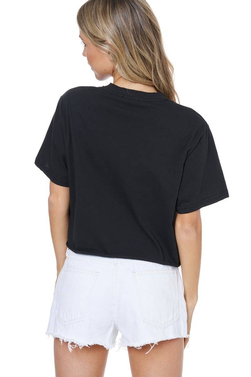 PUFF' Game Day Graphic S/S Faux Cropped Tee
