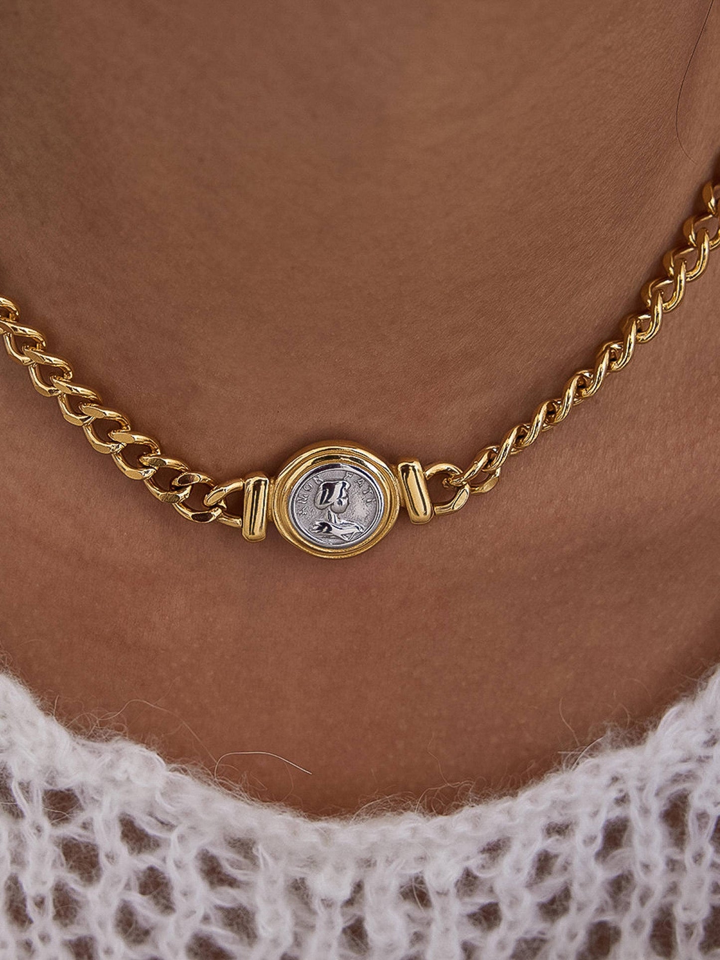 Parisse 18K Gold Non-Tarnish Coin Pendant Necklace