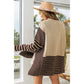 MIXED STRIPE SIDE SLIT SWEATER