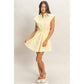 Sleeveless Collared Shirred Mini Dress