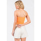 STRIPED BOW SHAPE SWEETHEART CROPPED TUBE TOP