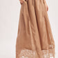 SATIN LACE TRIMMED DRAWSTRING PALAZZO PANTS