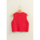 Textured Button-Front Vest With Pocket