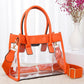 Clear handbag with color trim from Sip and Shop Arizona

