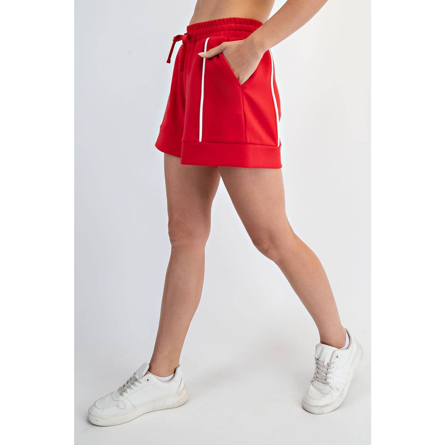 MODAL SCUBA FLAT PIPING A-LINE SHORTS