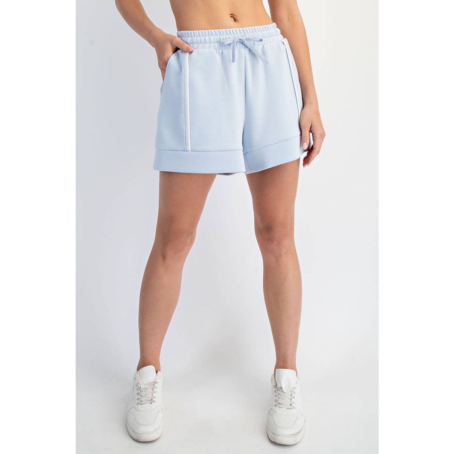 MODAL SCUBA FLAT PIPING A-LINE SHORTS
