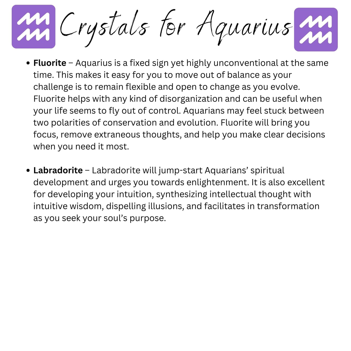 Aquarius Zodiac Crystal Bracelet