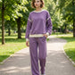 Scuba Contrast Trim Piping Detail Sweatshirts & Pants 2PC Se