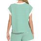 ....Stripe Contrast Trim Top & Shorts Set