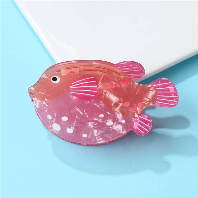 Seaside Nautical Fish Starfish Conch Hair Clips | 40H1078