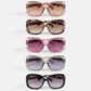 Oversized Square-Round Woven Brow Bar Sunglasses