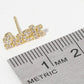 Gold-Dipped Cubic Zirconia Post Earrings