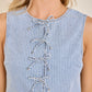 Pinstripe Utility Lace-Up Vest Top