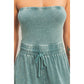 Mineral Wash Strapless Wide-Leg Jumpsuit