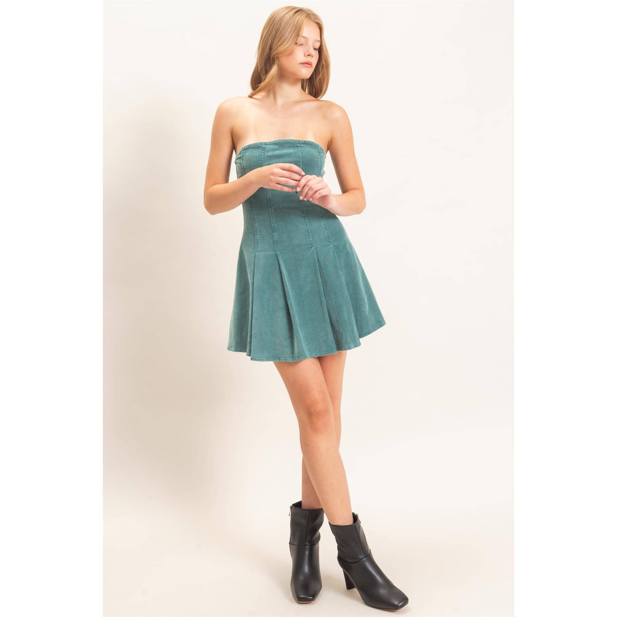 Strapless Mineral Wash Dress