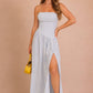 Striped Strapless Maxi Dress