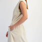 D021237-Sleeveless Mineral Washed Cotton Mini Dress