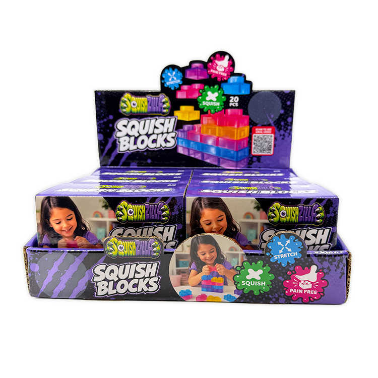 Fun Doh Squish Blocks Building Fidget Sensory Toy- 6/Display