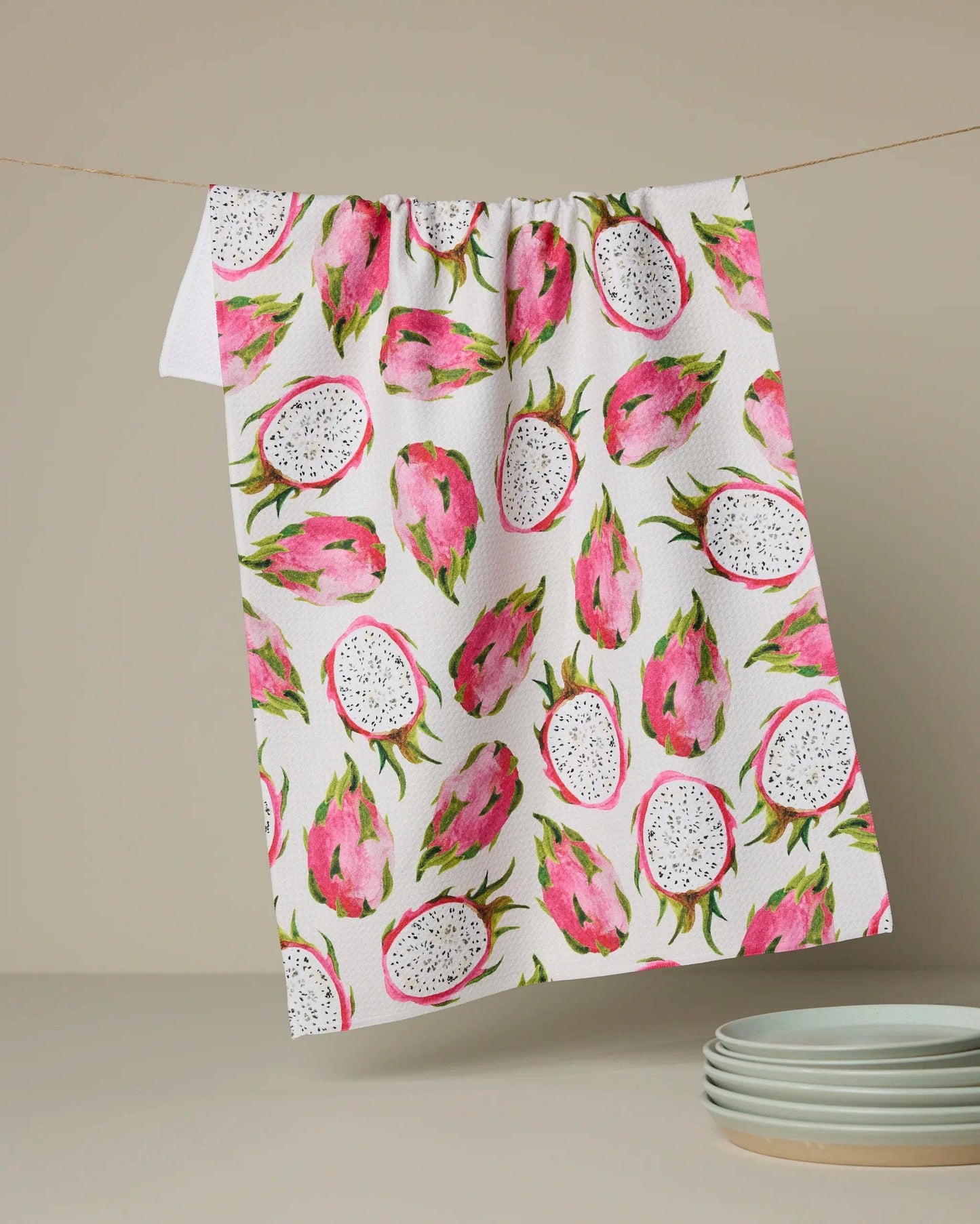 Pink Dragon Tea Towel