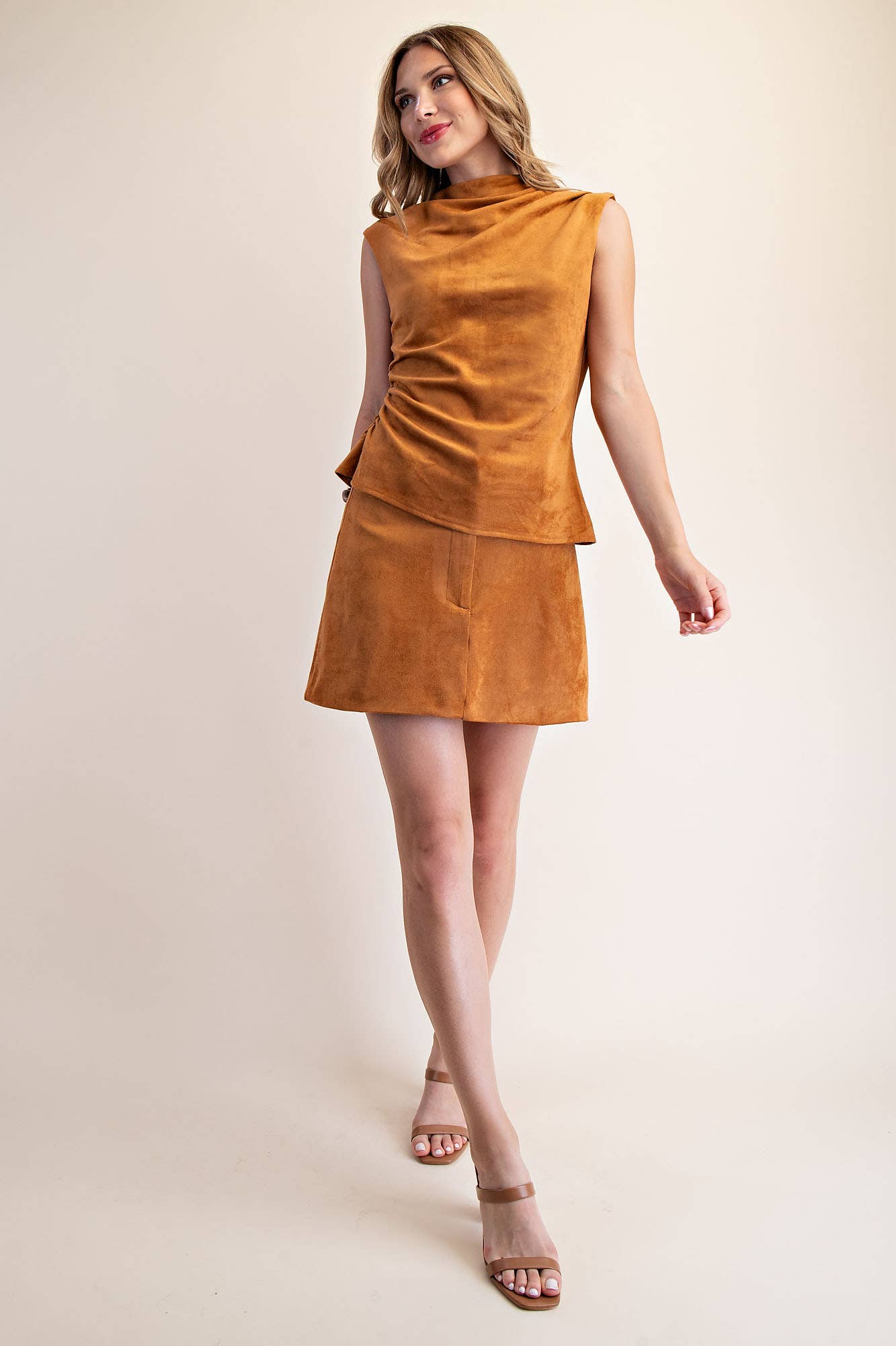 Mock Neck Sleeveless Top