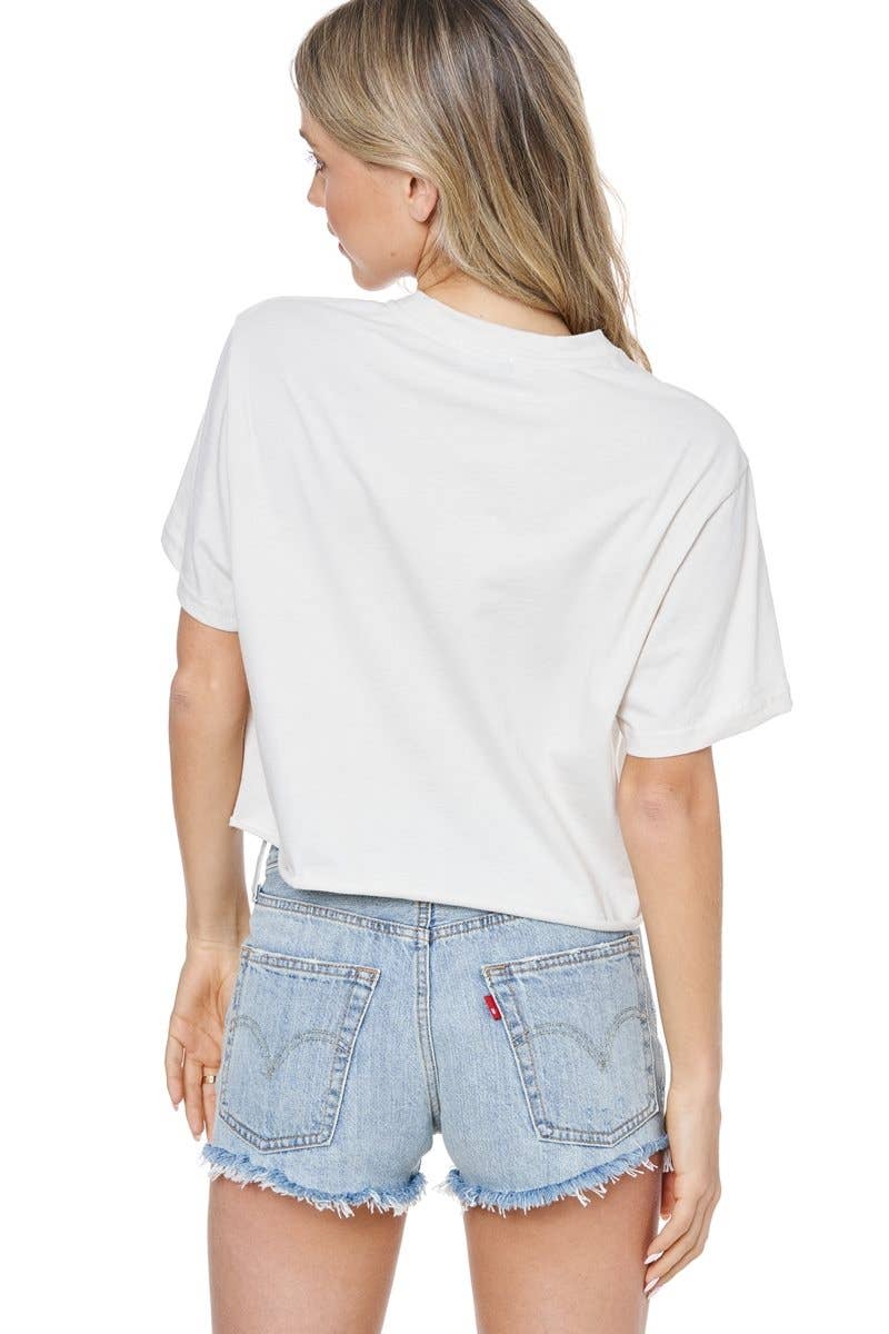 PUFF' Game Day Graphic S/S Faux Cropped Tee