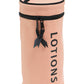 La La Amour 16 oz Cotton Canvas Top Handle Cylinder Toiletry Lotions Case