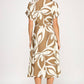 Abstract short sleeve midi dress