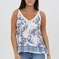 B2BB1-A924 V NECK LACE TRIM SIDE TIES TANK TOP
