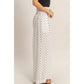 Polka Dot Elastic Wide-Leg Pants