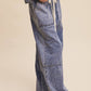 Wide-Leg Denim Drawstring Pants LP0256