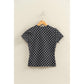 Polka Dot Short Sleeve Crew Neck Top