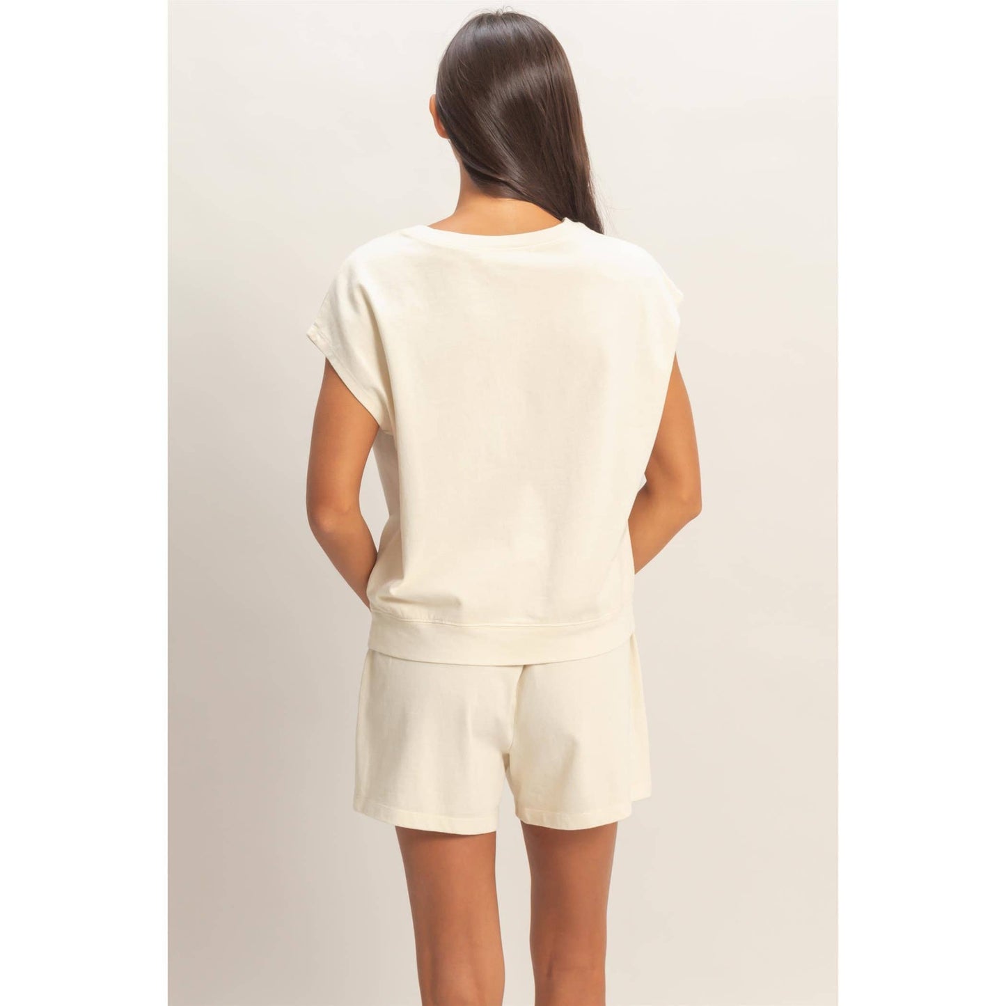 Sleeveless Crew Neck Top and Shorts Set