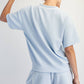 MODAL SCUBA V NECK FLAT PIPING SHORT SLEEVE TOP