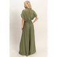 Collared Wrap Top & Wide-Leg Pants Set