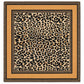Leopard Print & Geometric Border Silky Neck Scarf | 40SC734