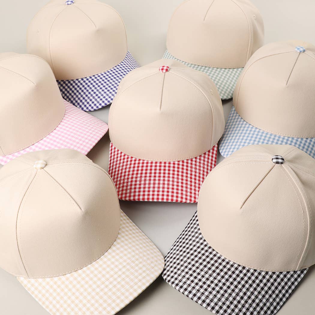 Small Gingham Check Two-Tone Trucker Hat