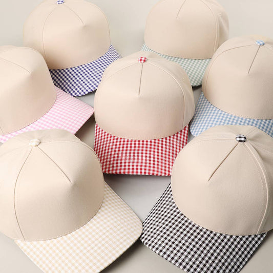 Small Gingham Check Two-Tone Trucker Hat