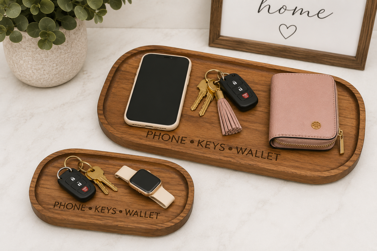 Phone • Keys • Wallet Valet Tray Small & Medium