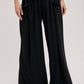 RELAXED KNIT SMOCKED TOP AND WIDE PANTS SET