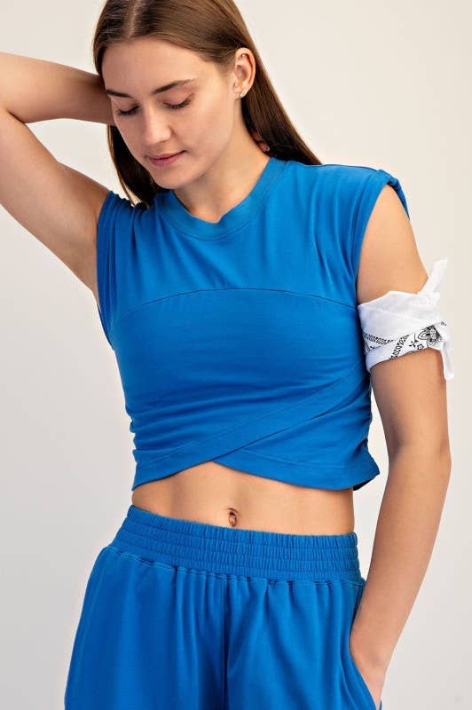 SET430037-Crossover Cotton Lycra Set