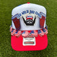 Trendy Red White and Feral Raccoon Glitter Patch